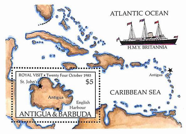 西インド諸島の地図切手